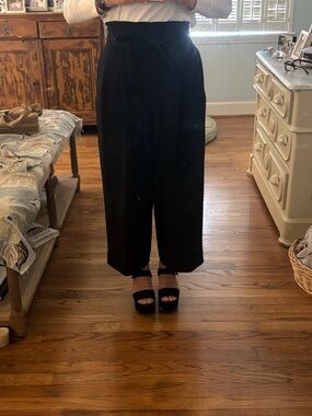 COS Black Women's Trousers with Tie Waist